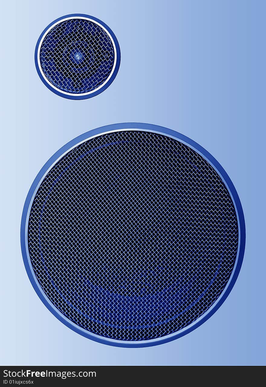 Close-up Image Of Blue Modern Audio Speaker