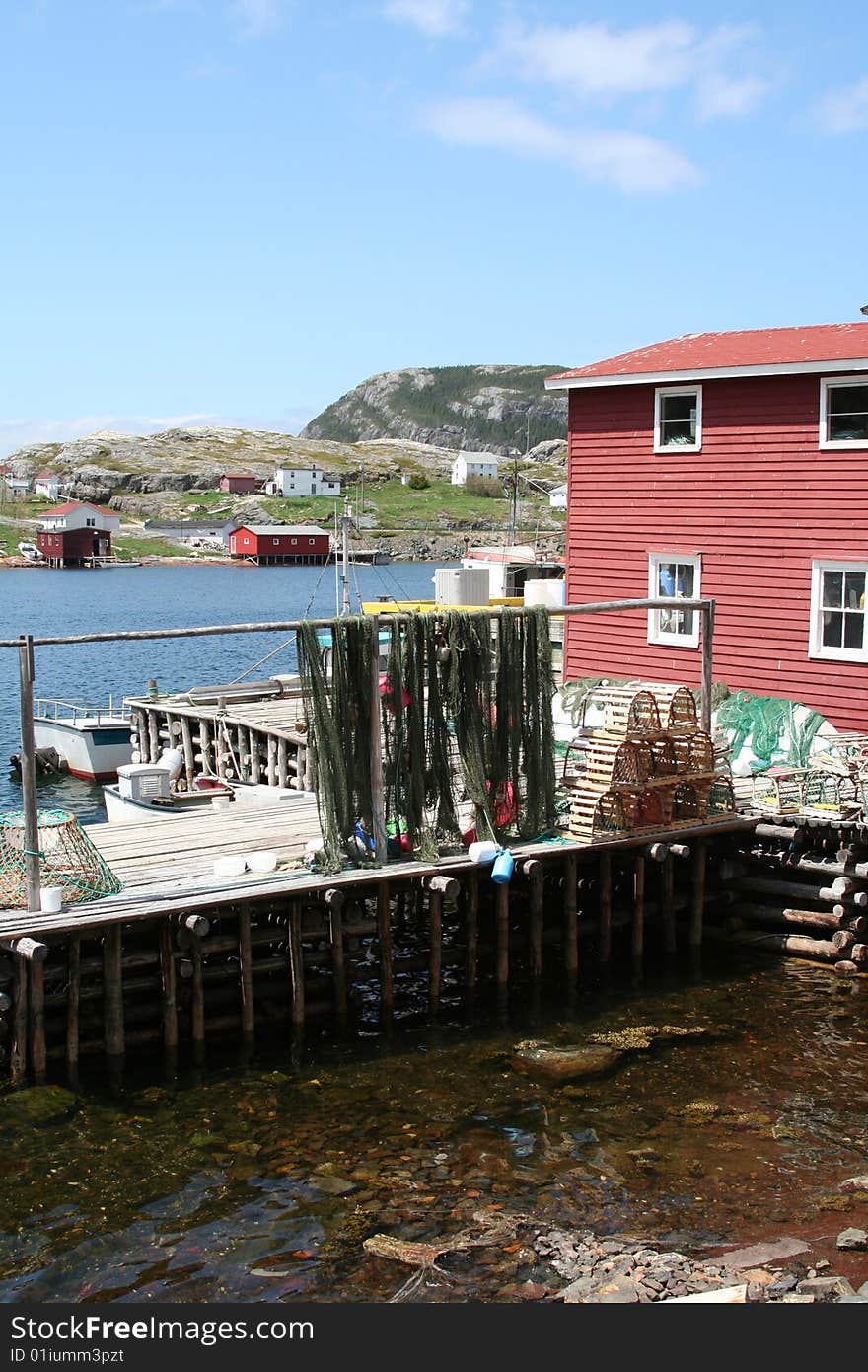 Fishing stage in Salvage where the fishermen store their fishing gear