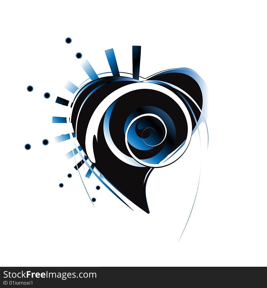 Vector abstract black heart with creative elements. Vector abstract black heart with creative elements