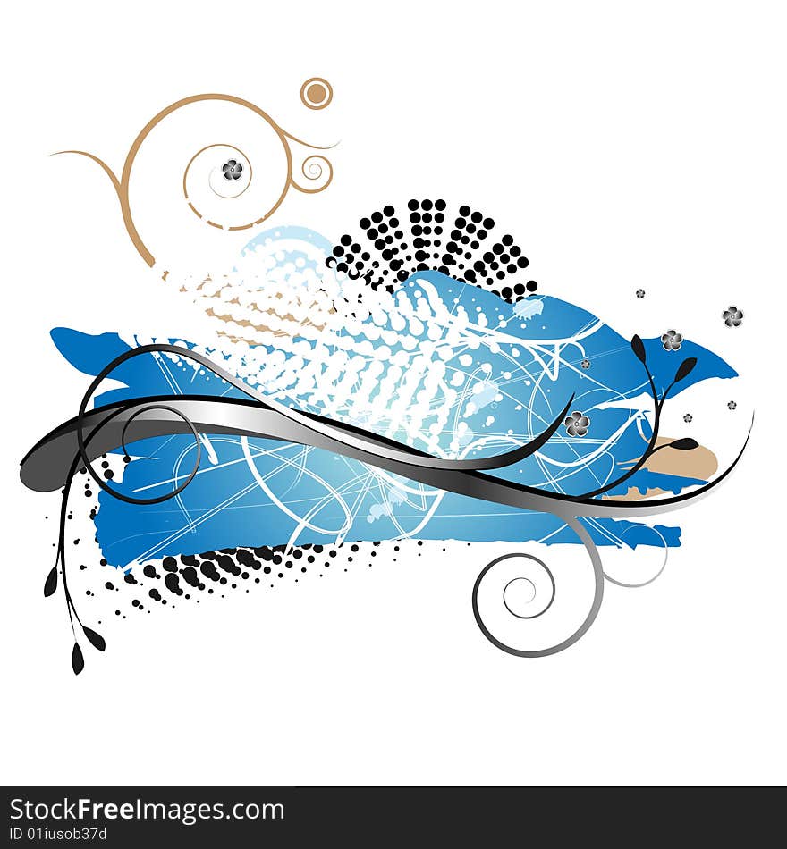 Vector creative composition  with abstract shapes and swirls elements. Vector creative composition  with abstract shapes and swirls elements