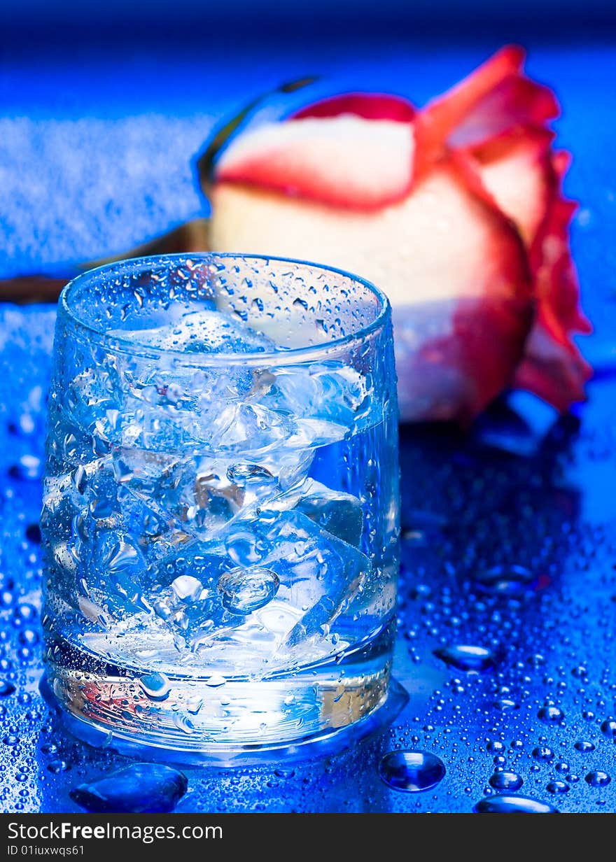 Glass With Water And Rose