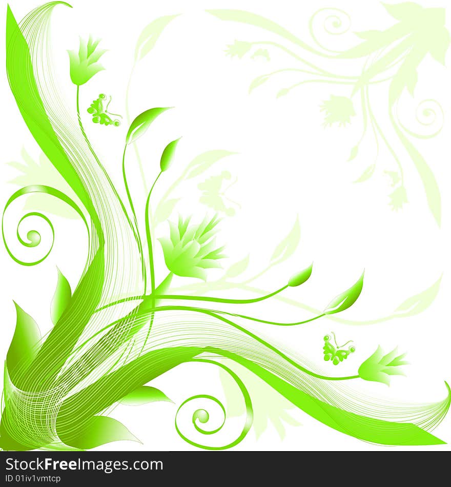 Abstract floral silhouette, element for design. Abstract floral silhouette, element for design.