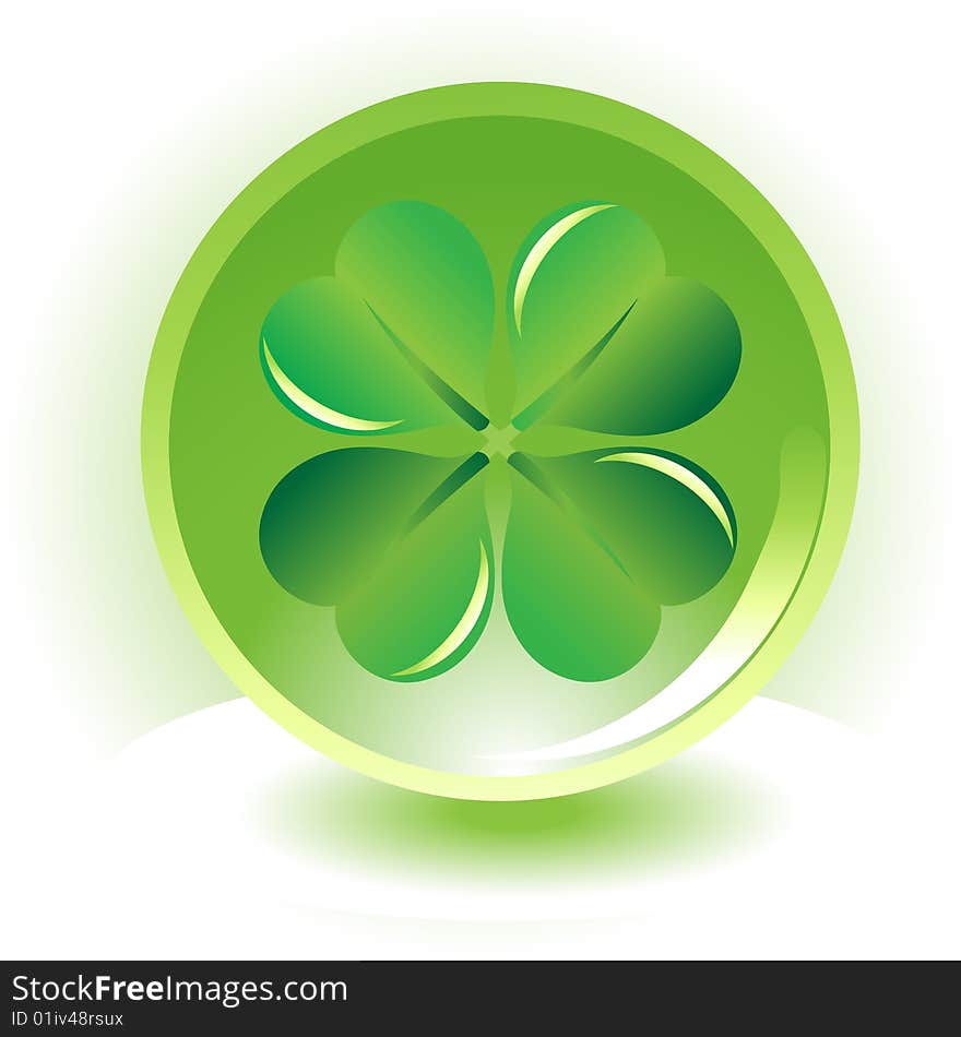 Four Leaf Clover , Shramrock On Sphere Background