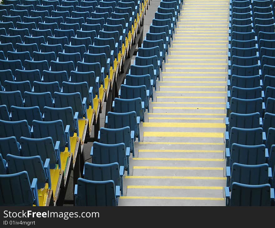 Blue benches