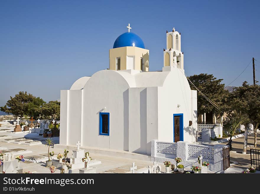 Pretty Greek Church, Santorini, Greece