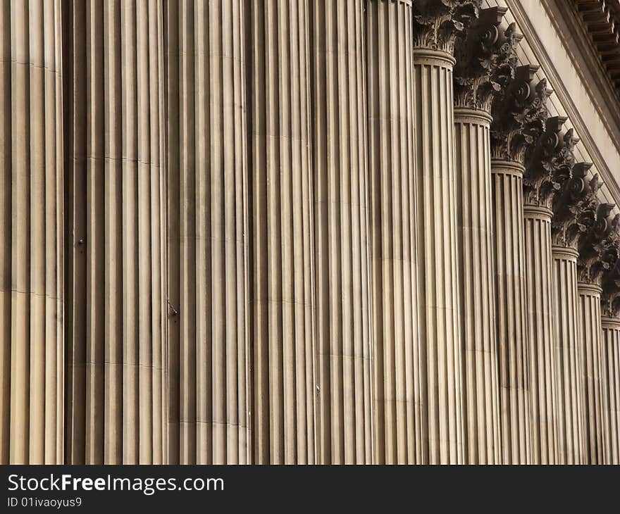 Stone Columns, St George S Hall, Liverpool UK