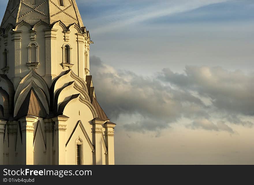 The main church in the Kolomenskoe park in Moscow, Russia. The main church in the Kolomenskoe park in Moscow, Russia