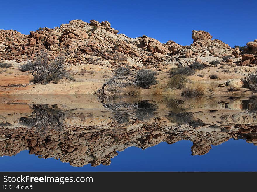 View of red rock formations in San Rafael Swell with blue sky�s. View of red rock formations in San Rafael Swell with blue sky�s