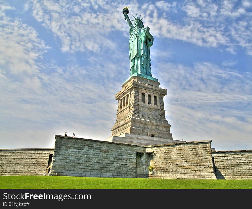 View of the Statue of Liberty in High Dynamic Range style.
