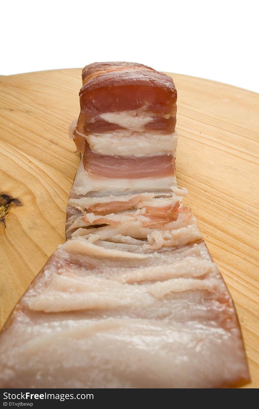 Bacon on chopping board