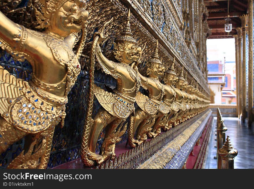 Golden Garuda in Wat Phra Kaew in Royal Palace, Bangkok, Thailand.