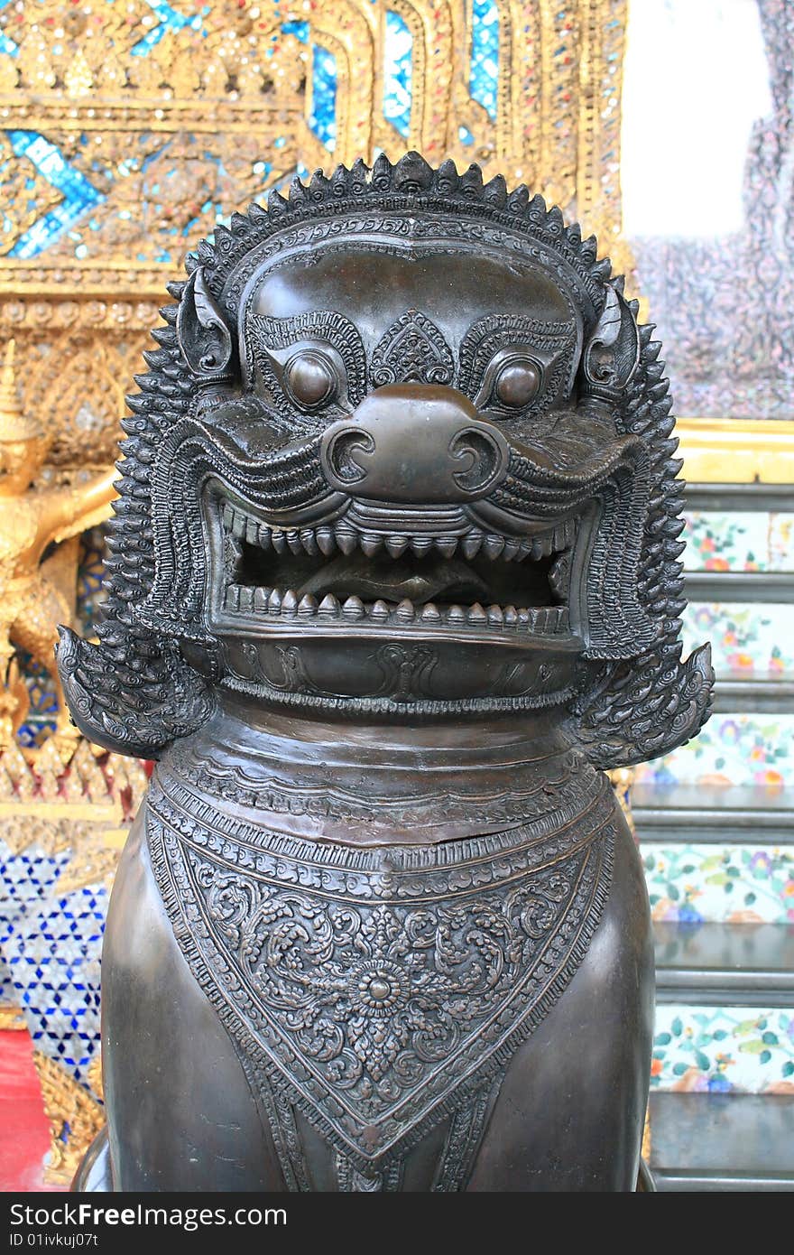 Lion Statue in Wat Phra Kaew