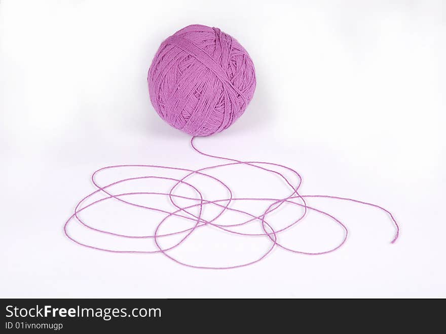 Threads clew isolated on a white background