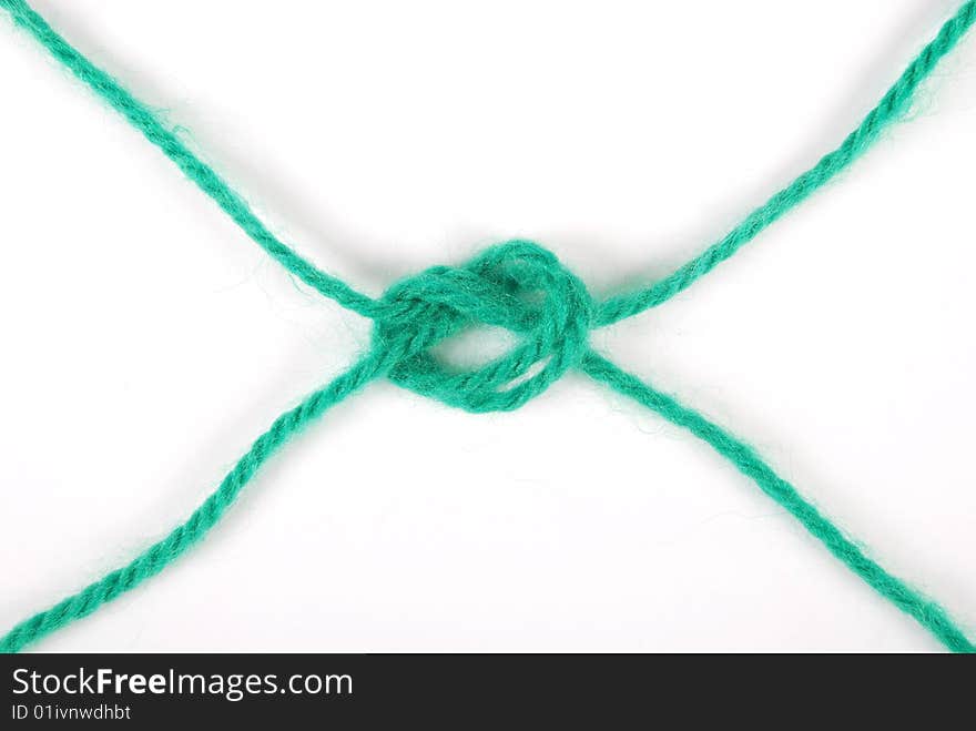 Green threads isolated on a white background