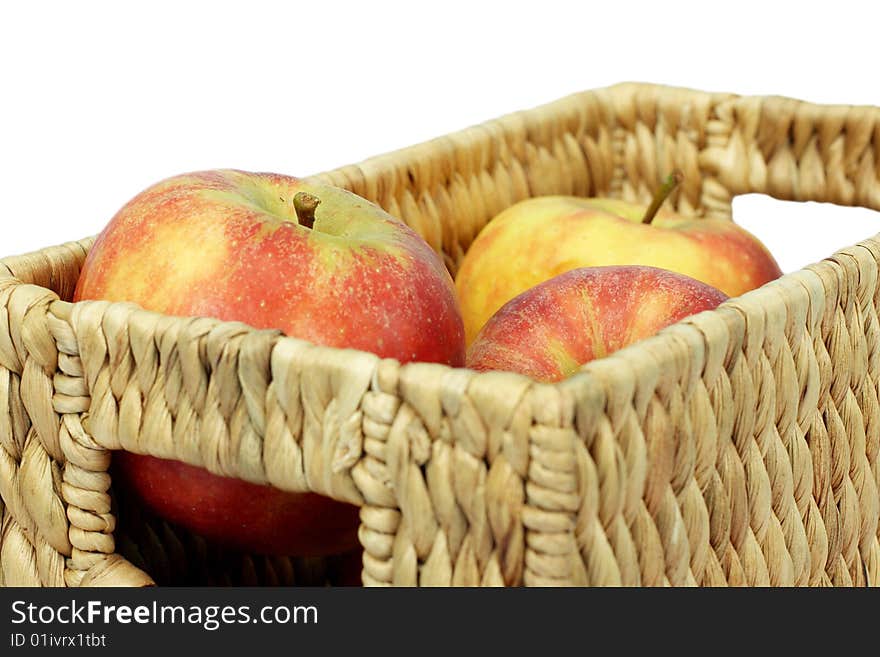 Wicker Basket with red apples. Wicker Basket with red apples