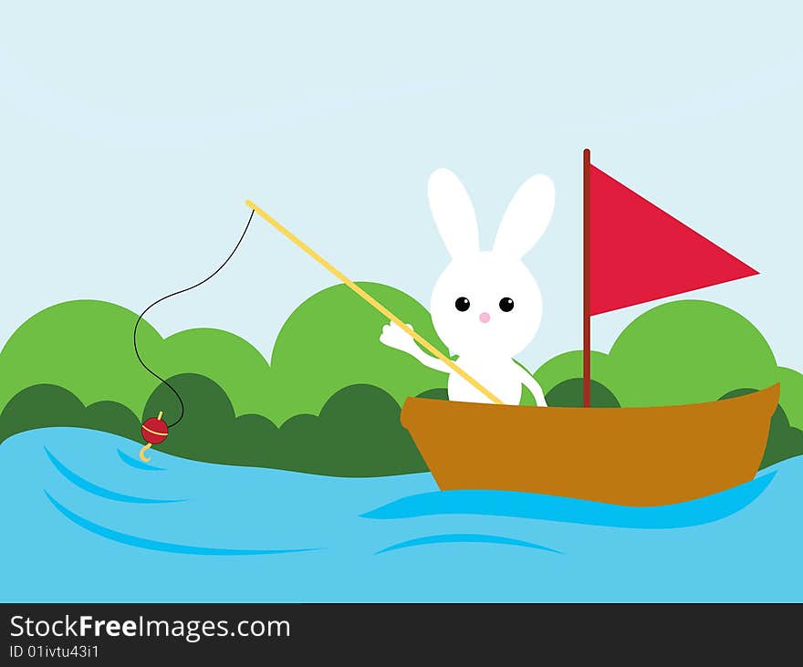 Fishing bunny