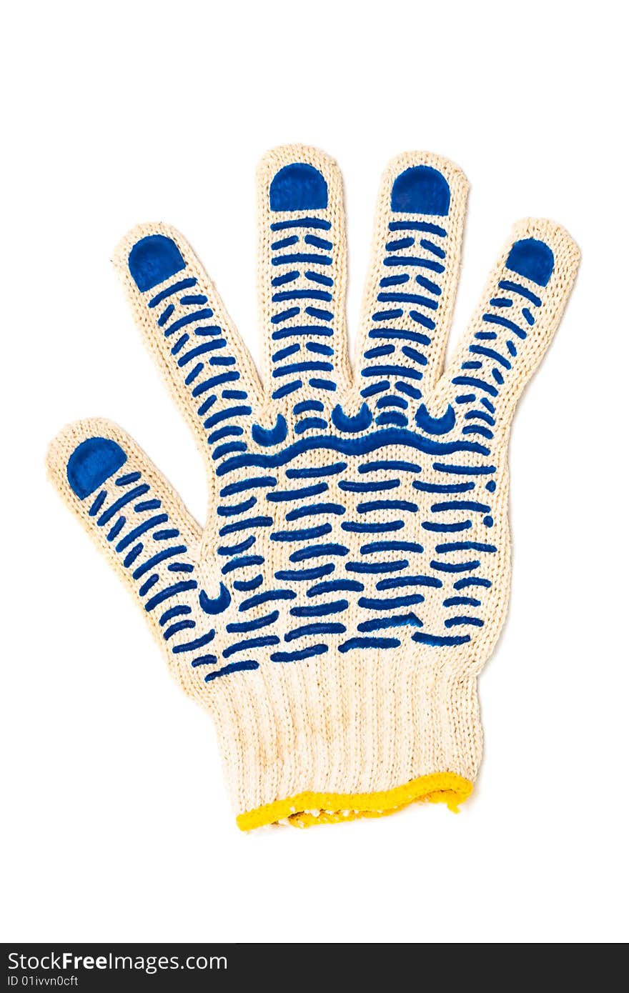 Fabric protective gloves on a white background