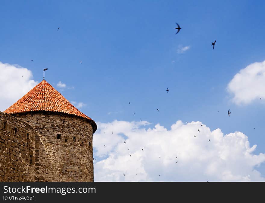 Fortress tower against sky