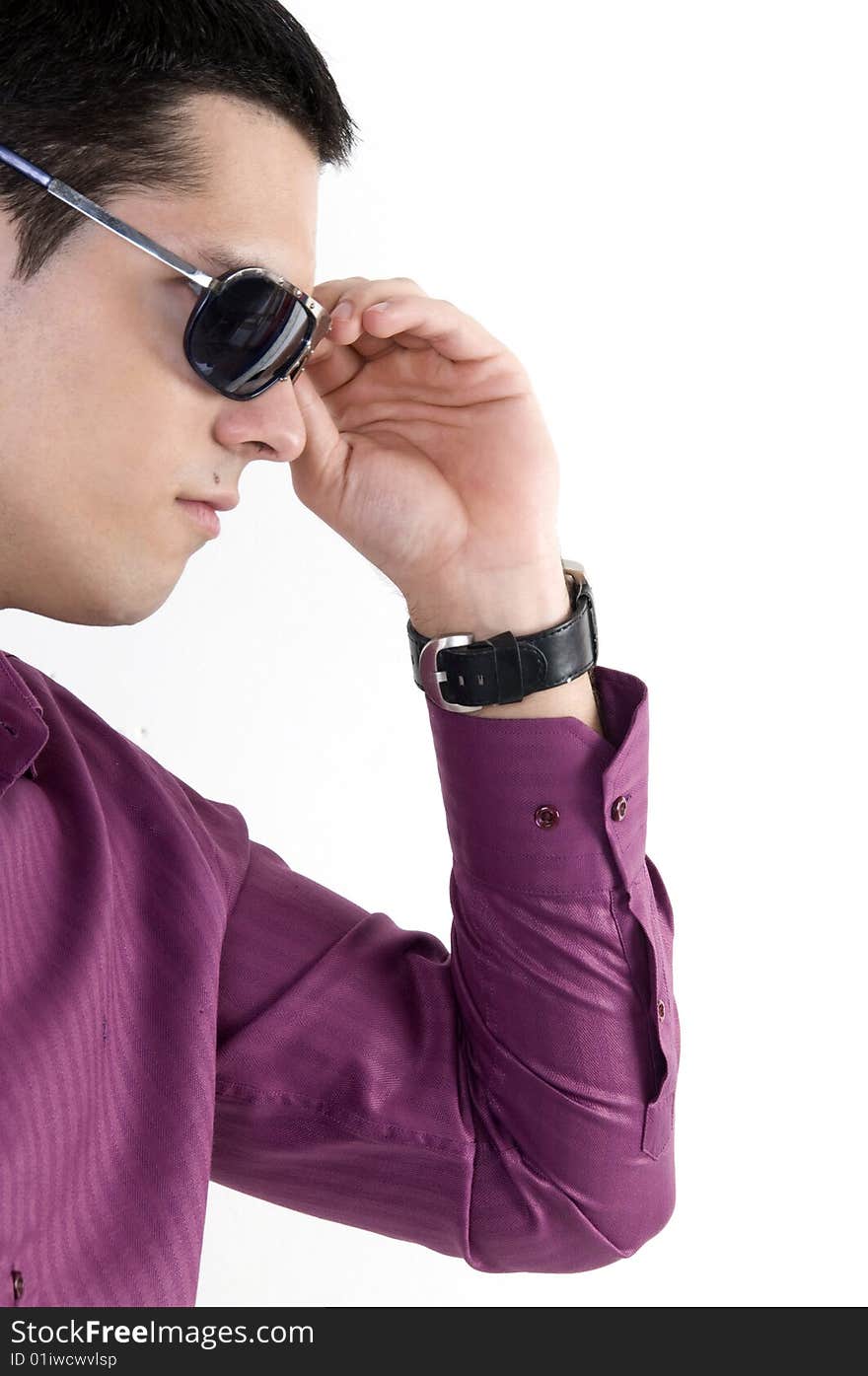 Young man with sunglasses and watch