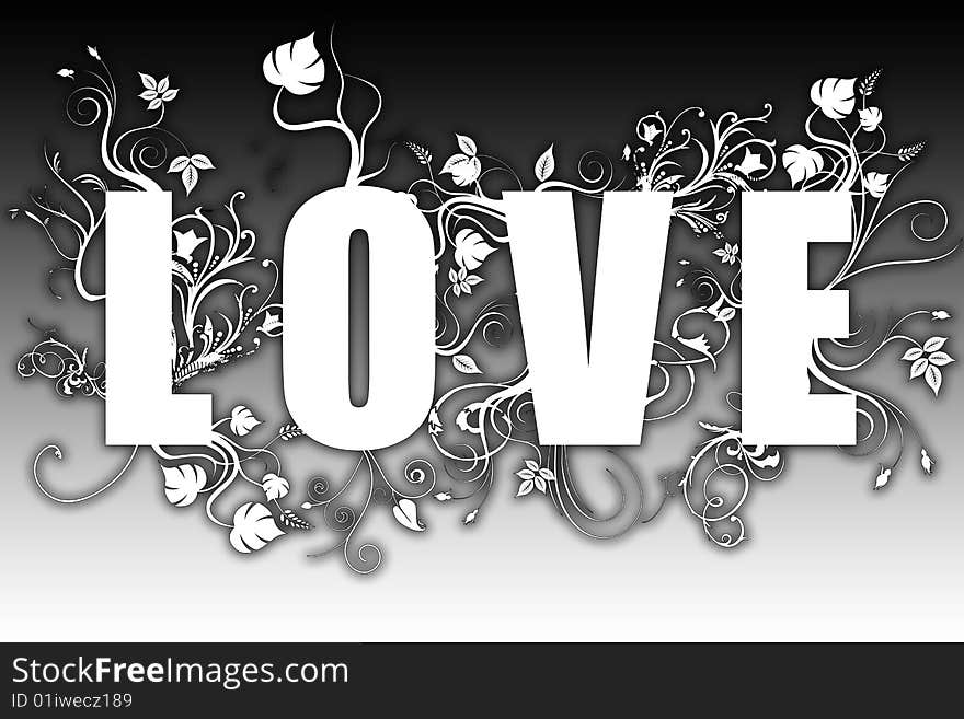 Evolution of love. Graphic sign with growing flowers. Evolution of love. Graphic sign with growing flowers