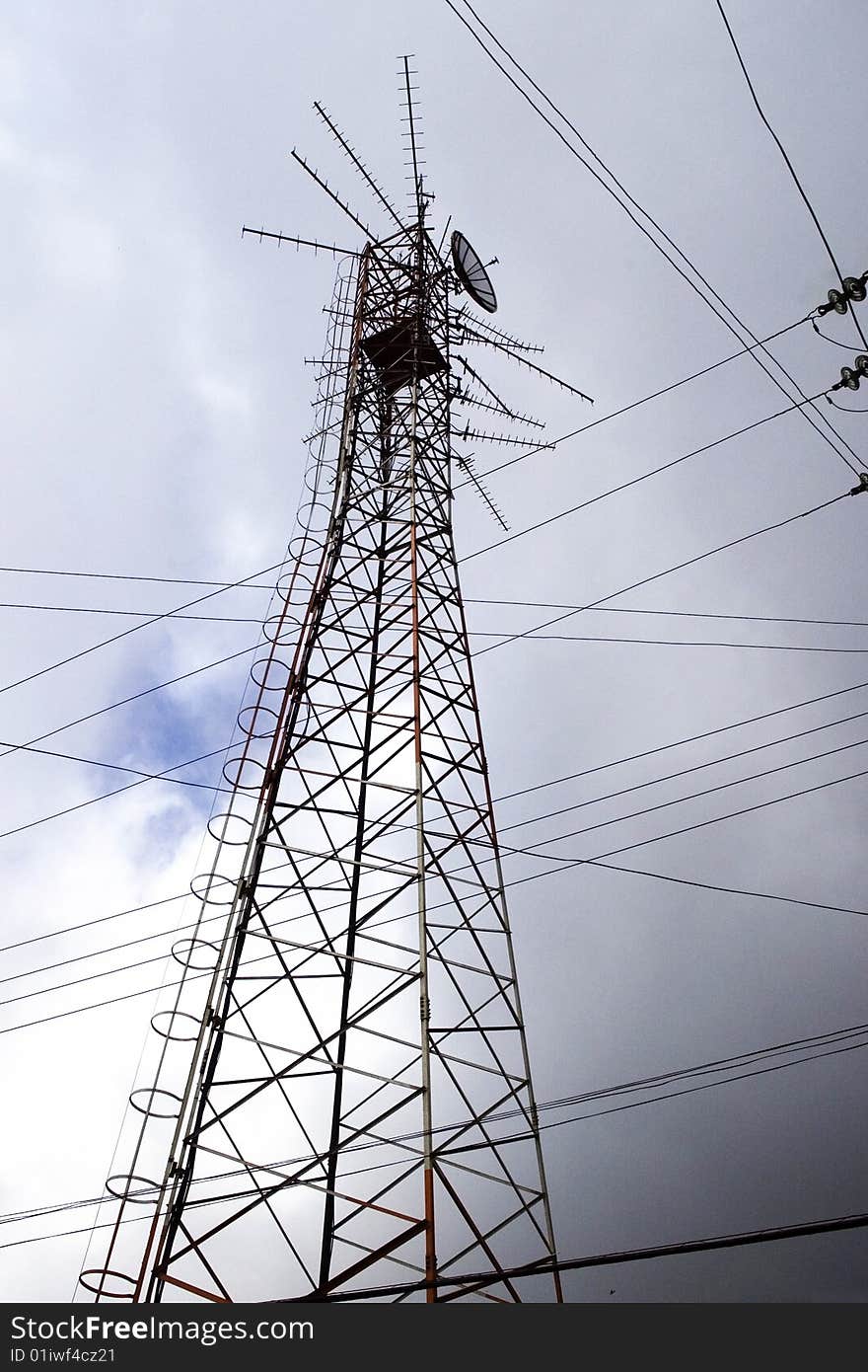 Tower of communication for the repetition of the signal of mobile phone. Tower of communication for the repetition of the signal of mobile phone