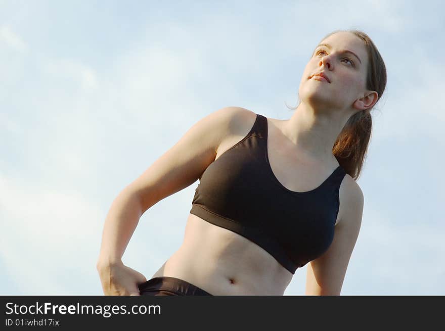 Beautiful young woman runner having a workout session. Beautiful young woman runner having a workout session.