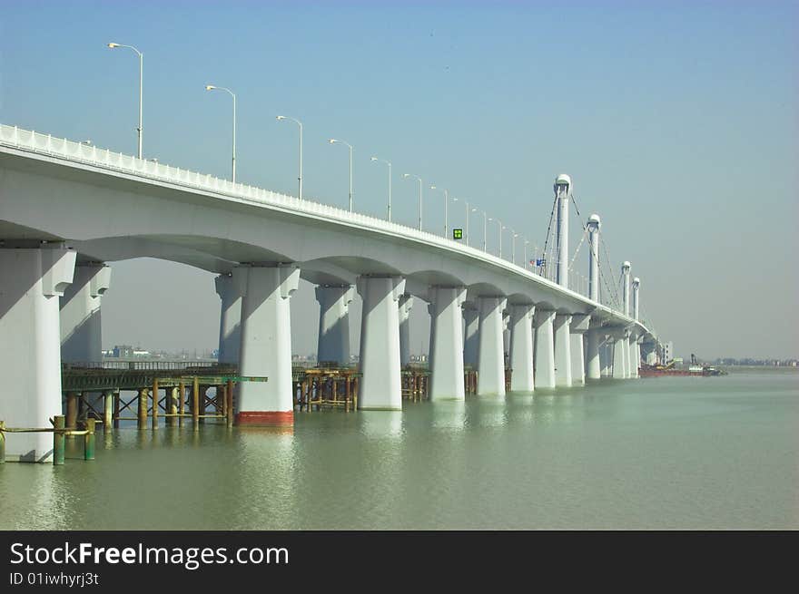 Magnificent new building of the steel bridge. Magnificent new building of the steel bridge