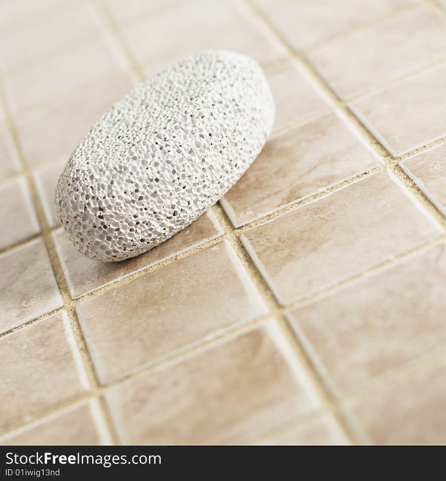 Spa display in a brightly lit bathroom setting.