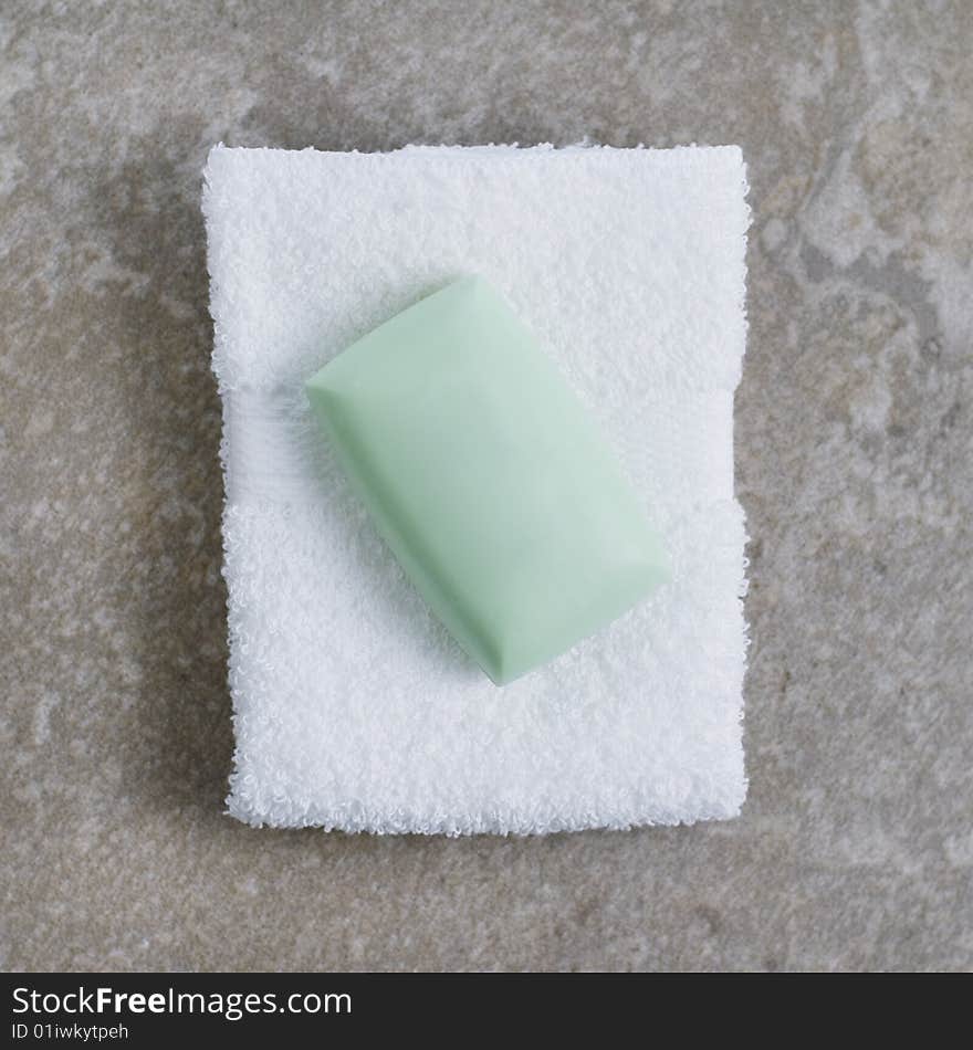 Spa display on top of a granite stone background.