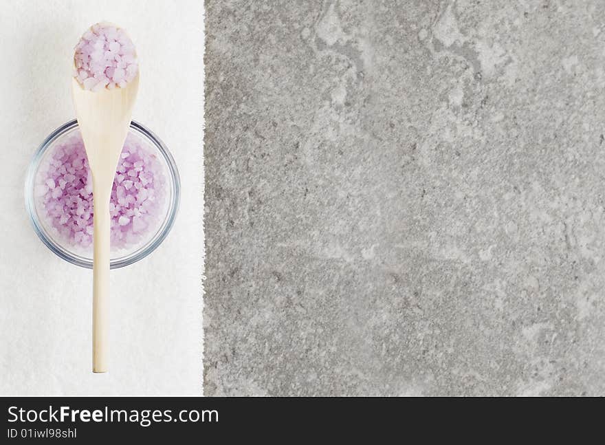 Spa display on top of a granite stone background.