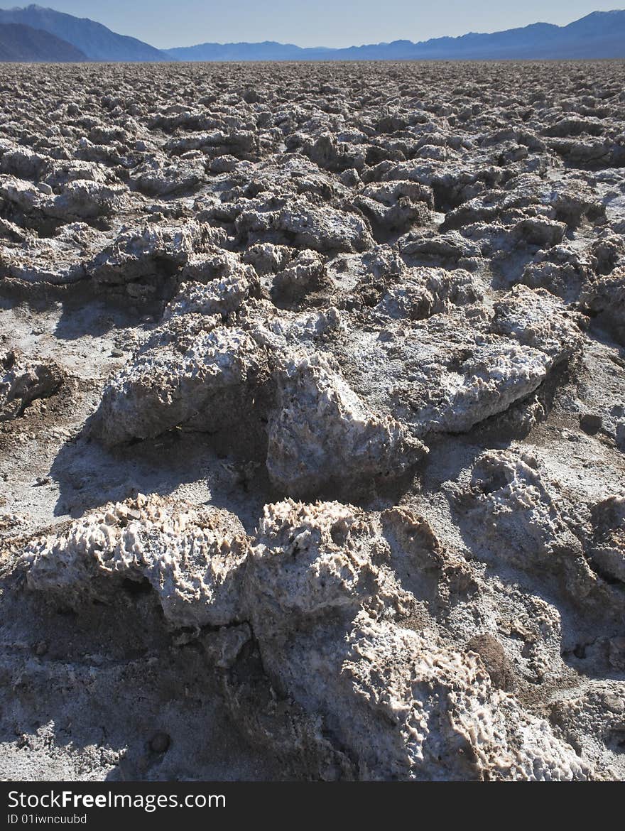 Image at the Devil's Golf Course, near the lowest point in North America at 282 feet below sea level. Image at the Devil's Golf Course, near the lowest point in North America at 282 feet below sea level