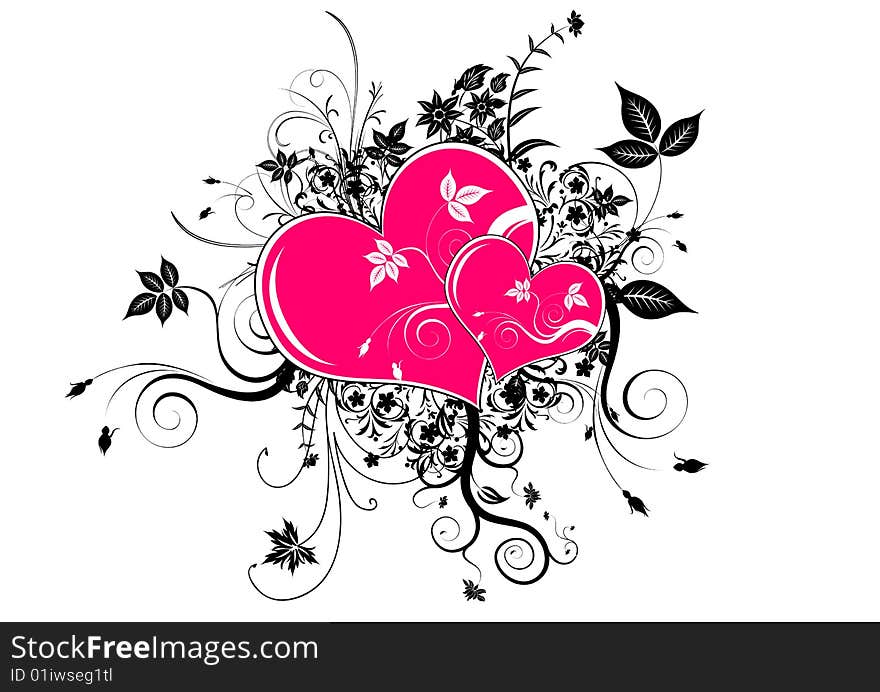 Valentines Day background with Heart and flower. Valentines Day background with Heart and flower