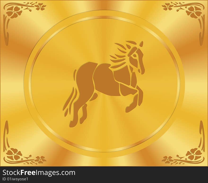 Illustration of horse silhouette-Frame. Illustration of horse silhouette-Frame