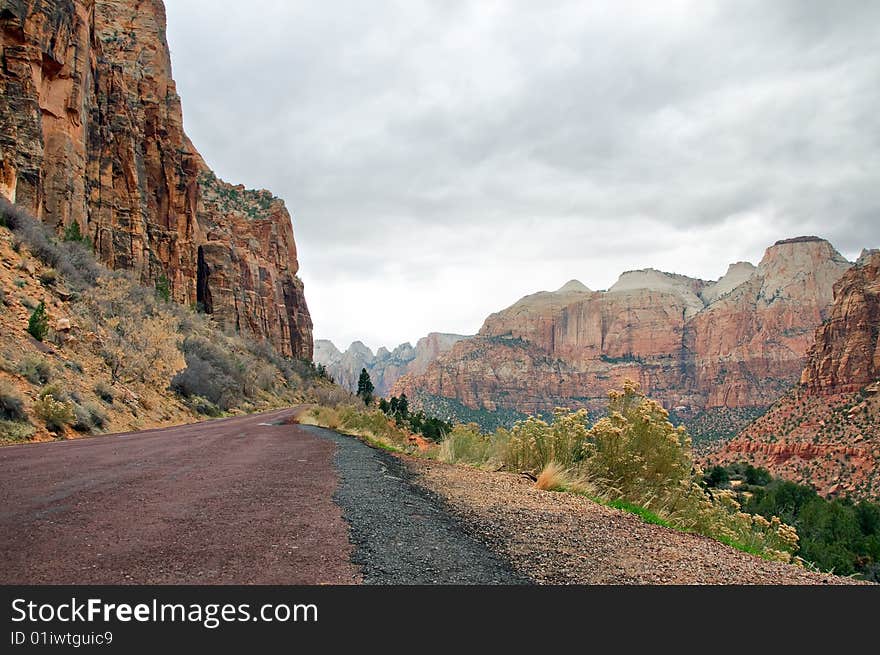 Gravel Road Through Valley, HDR