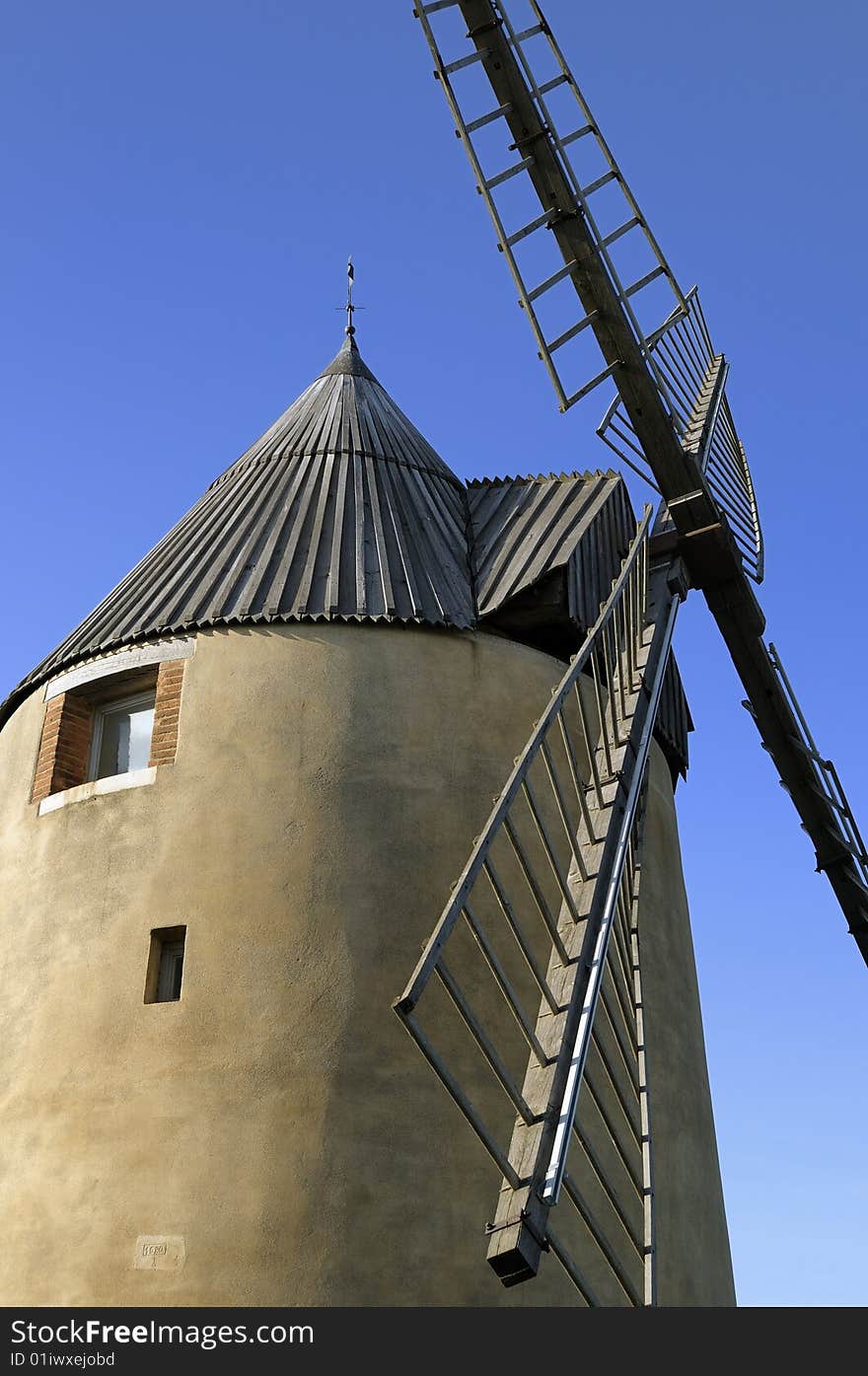 A windmill in village of Montbrun-Lauragais, France