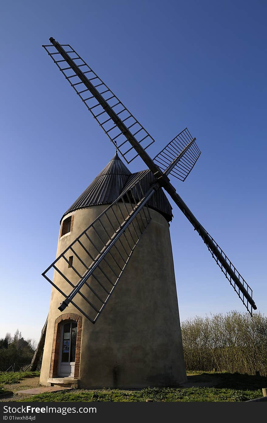 A windmill in south of France, near Toulouse. A windmill in south of France, near Toulouse