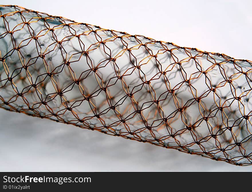 Glass bottle with the nice wire pattern. Glass bottle with the nice wire pattern