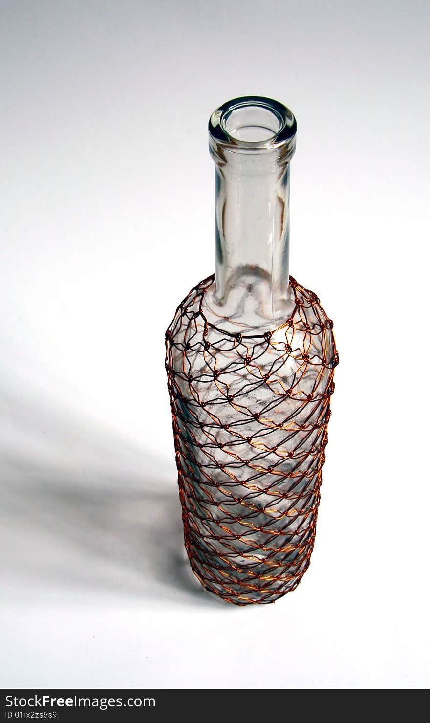 Glass Bottle With Wire Pattern