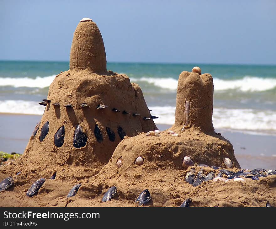 Castle from the sand on the beach. Castle from the sand on the beach