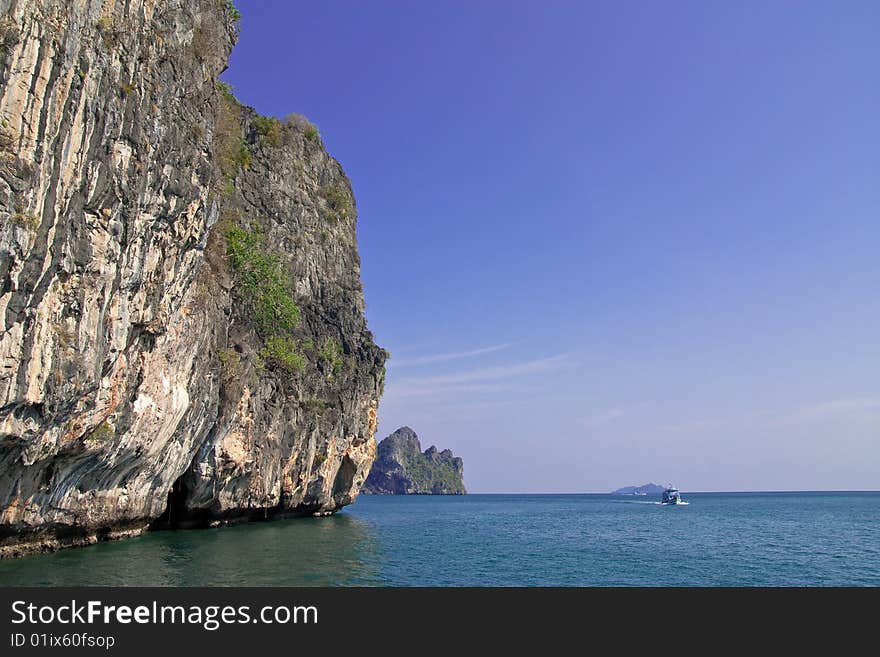 Boat in island of southern Thailand sea. Boat in island of southern Thailand sea.