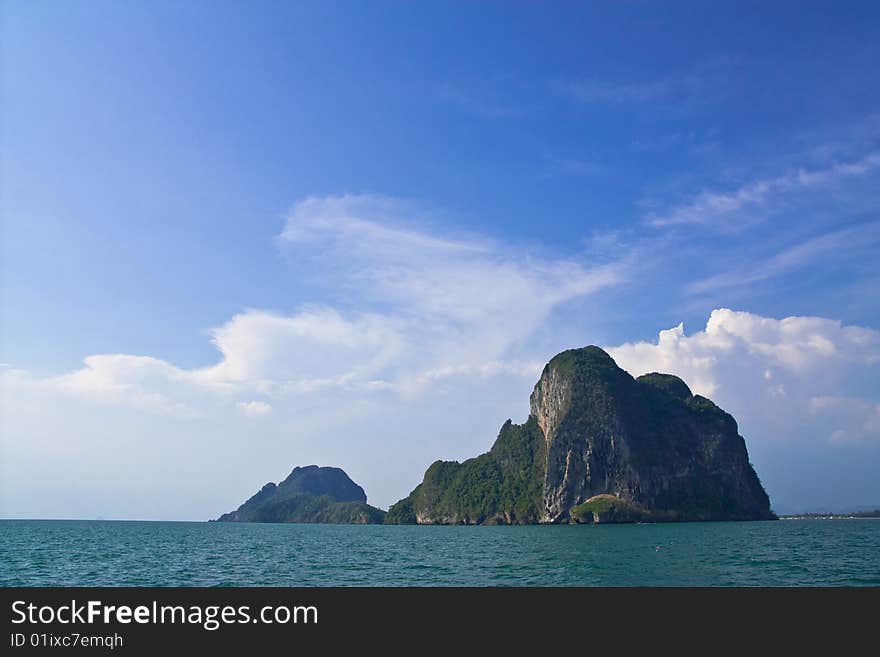 View of islands in southern Thailand sea. View of islands in southern Thailand sea.