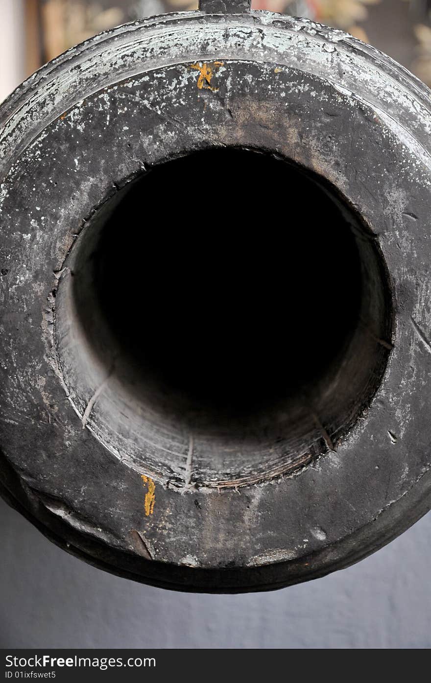 Old canon barrel hole with shallow depth of field. Old canon barrel hole with shallow depth of field