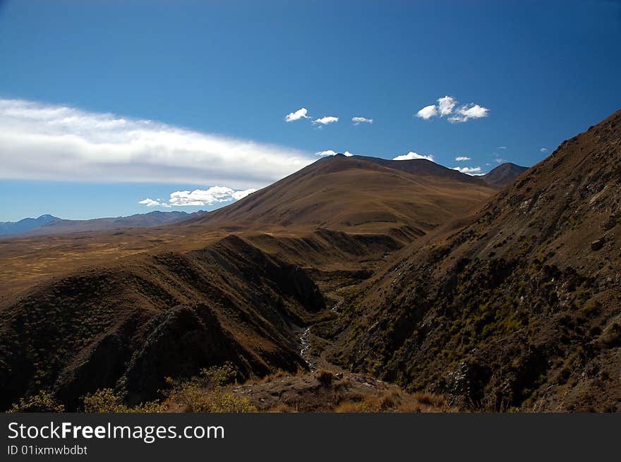 River valley and hills in the Mackenzie Country