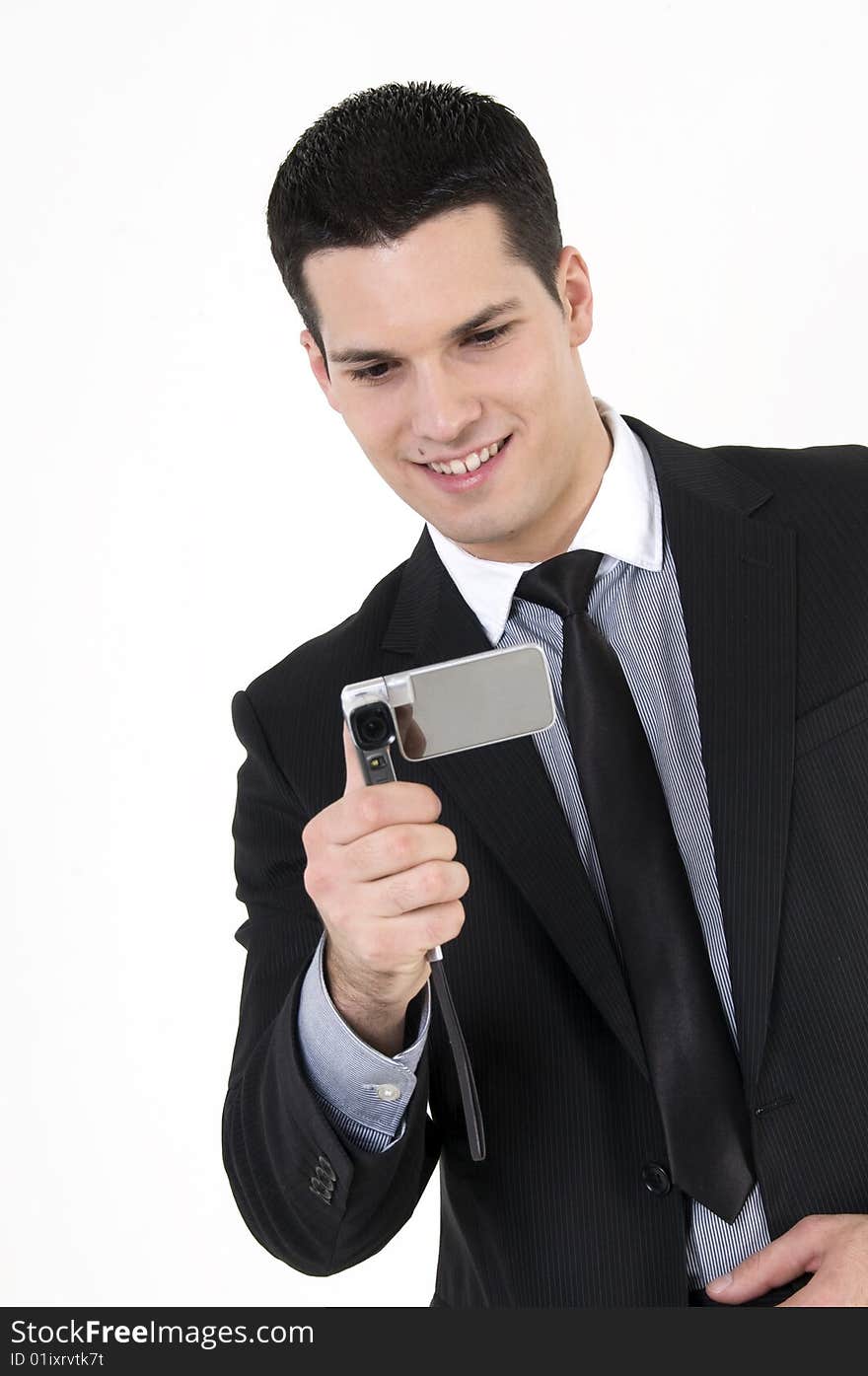 Businessman with cellular phone