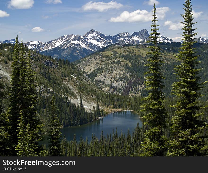 Alpine Lake And Mountains