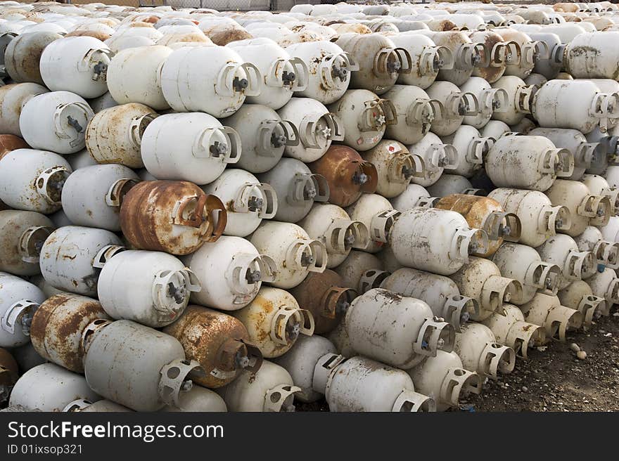 Rows of Propane tanks