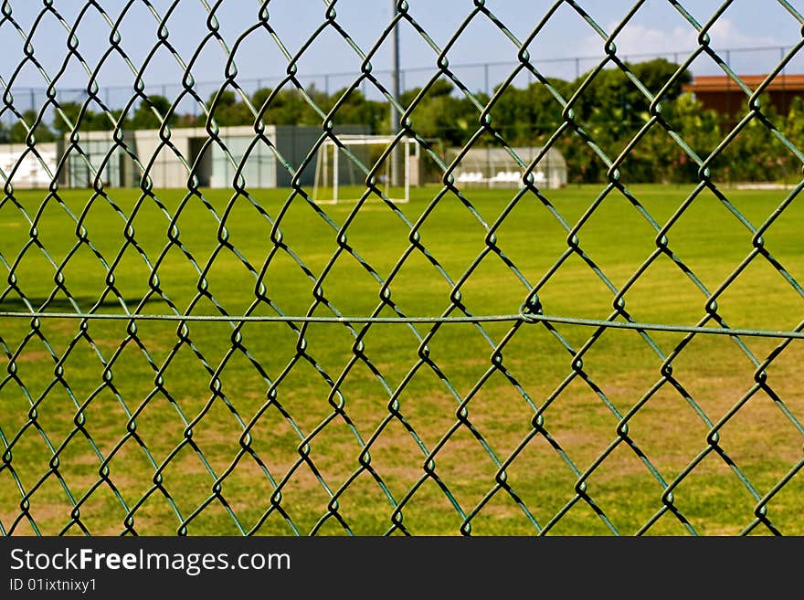 Football ground and fence