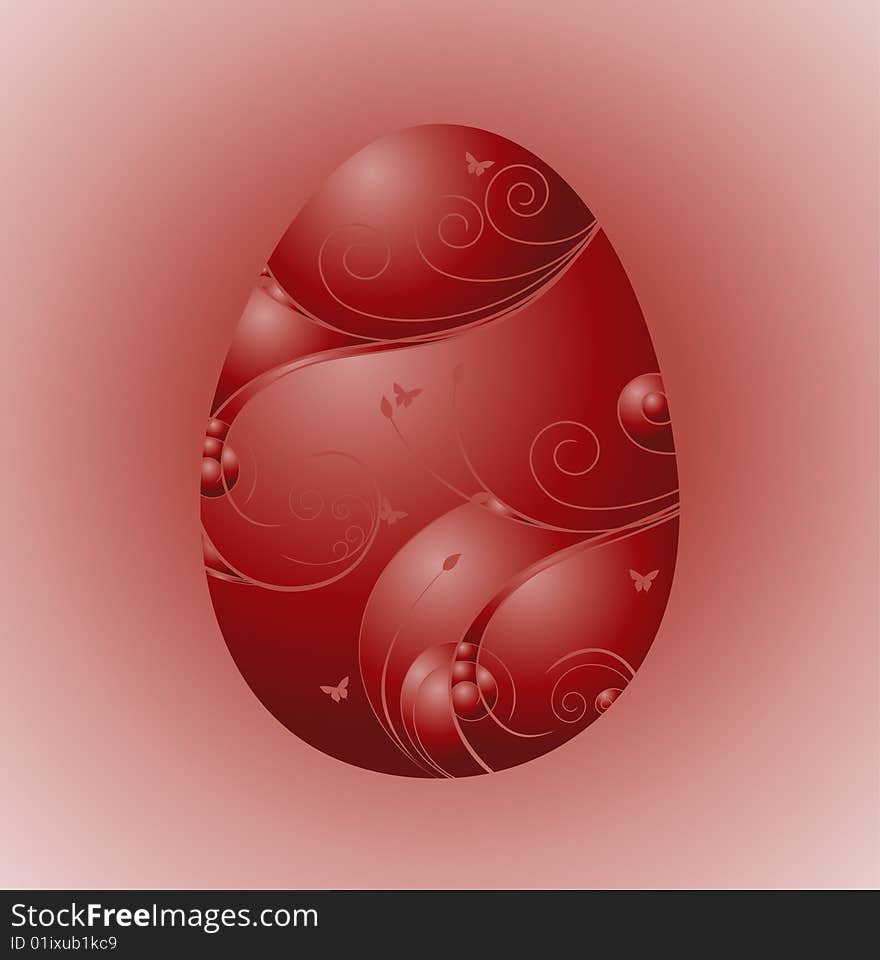 An illustration of a red easter egg. An illustration of a red easter egg