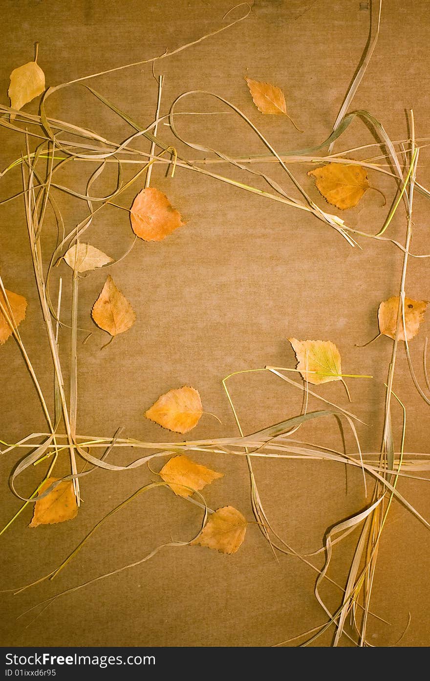 Grunge autumn background with yellow leaves. Grunge autumn background with yellow leaves