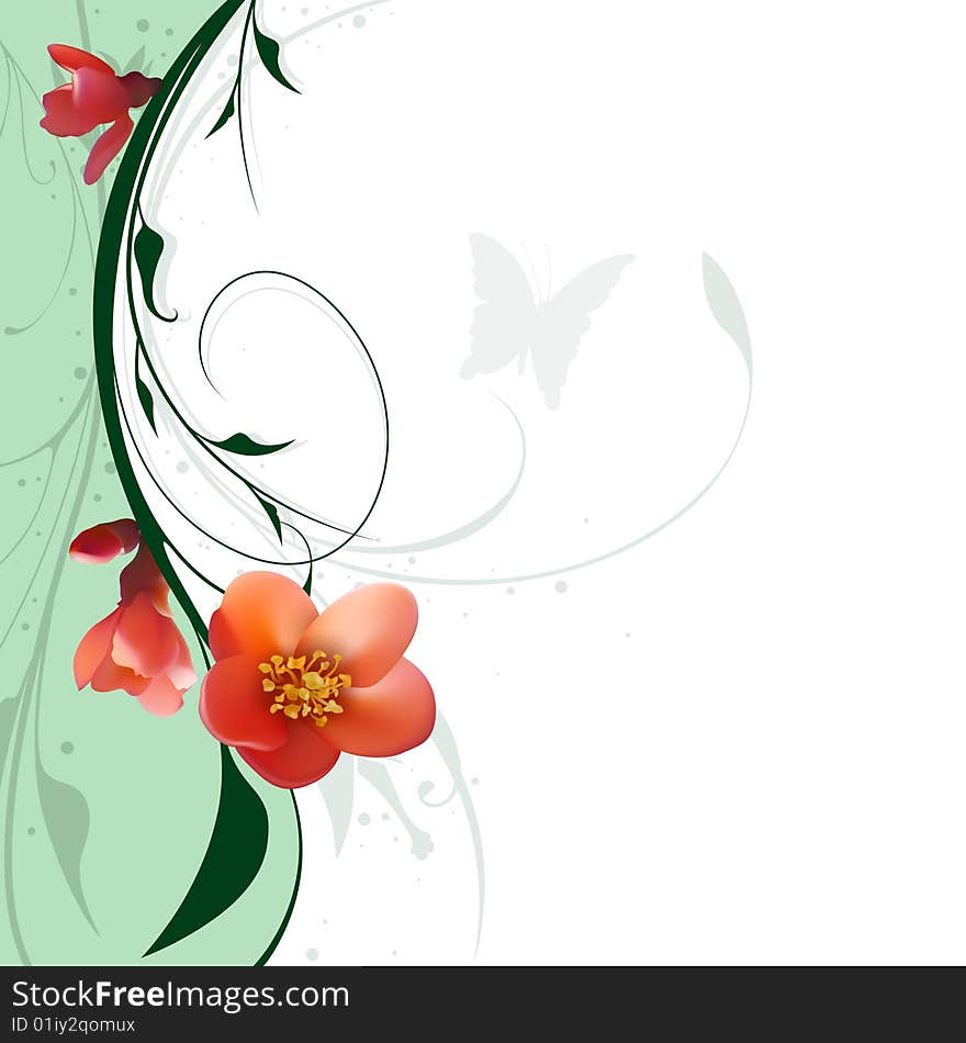 Floral background 28 - colored illustration as vector